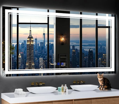 72"x36" LED Bathroom Mirror with Lights,Anti-Fog,3 Color Modes