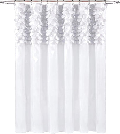 Lush Decor Lillian Shower Curtain, White, 72" x 72\
