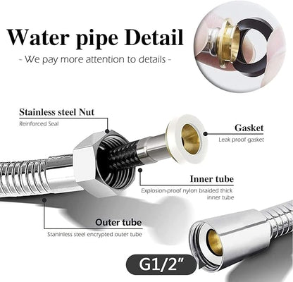 Bidet Toilet Sprayer, Sink Faucet Hose Attachment, Non-Leakage Stainless Steel Brushed Toilet Cleaner Wall for Women Washing, Baby Diaper Cleaner