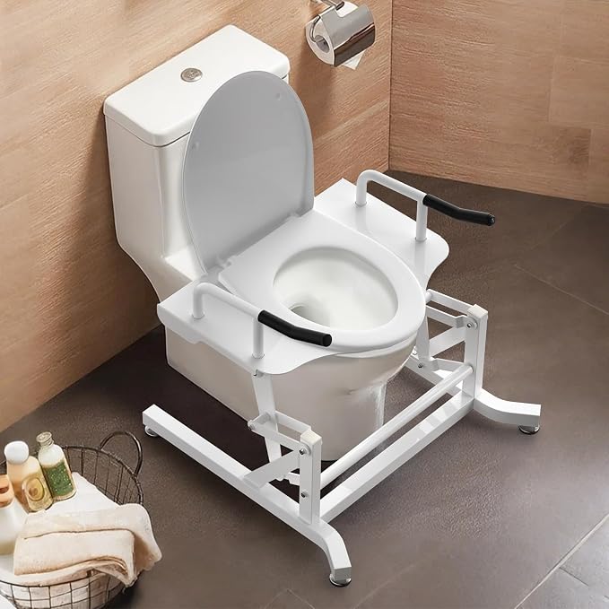 POCHAR Electric Toilet Lift Seat, Powered Toilet Lift Seat Riser for Senior | Electric Toilet Seat Lift with Handles, Electric Toilet Assist Sit to Stand Lift Height Adjustable - Support to 330lbs