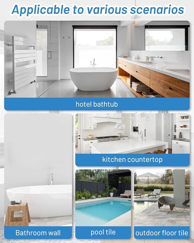 Tub and Tile Paint Refinishing Kit, 36oz Bathtub Refinishing Kit White with Tools and Hardener, Semi-Gloss White Tub Paint for Bathtub, Sink, Low Odor and Easy to Use