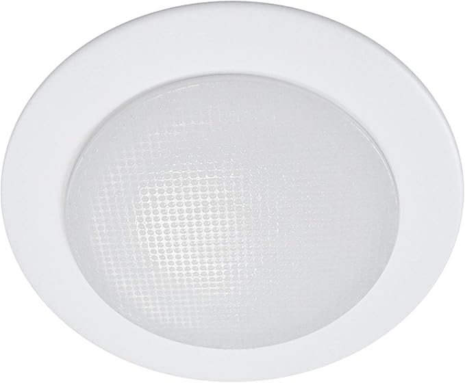 NICOR Lighting 4 inch White Shower Trim with Glass Albalite Lens, for 4 inch Housings (19509WH)