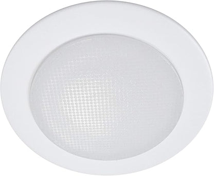 NICOR Lighting 4 inch White Shower Trim with Glass Albalite Lens, for 4 inch Housings (19509WH)