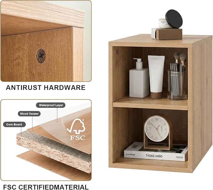 72 Modern Floating Double Sink Bathroom Vanity, Wall-Mounted with Seamless Ceramic Top, Rounded Corners, Full-Extension Soft-Close Drawers & Concealed Drainage (Wood color, 72 inch)