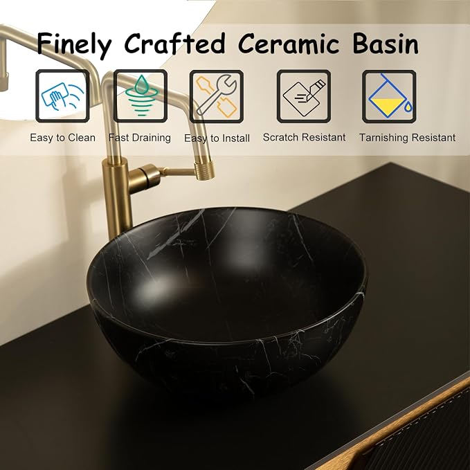 30" Floating Bathroom Vanity with Sink, Plywood, Nature Wood | Plywood Cabinet, Single Sink, Doubel Sink, Ceramic Basin & Marble Countertop, Pre-Assembled