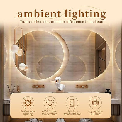 Oneroom Floating Bathroom Vanity Set with Double Sinkbathroom Cabinet with Sink,Giant Mirror-Lighted Vanity Mirror wall Mounted,Bathroom Vanity with Double Sink/wall Mirror for Bathroom