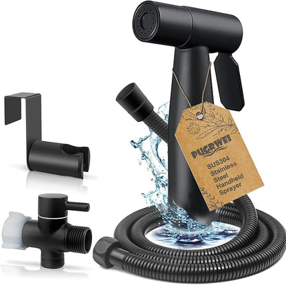 Luxury Bidet Sprayer for Toilet-Handheld Sprayer Attachment with Brass Leak Free T-Valve&Adjustable Jet Spray, Perfect for Feminine Hygiene