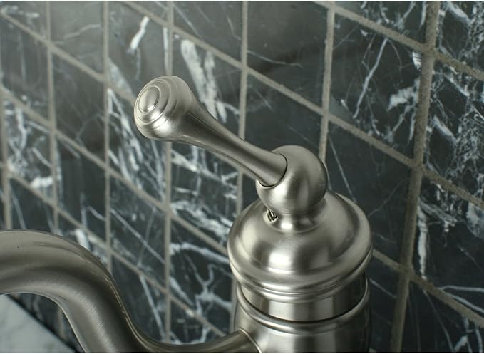 Kingston Brass KB1428BL Heritage Vessel Sink Faucet with Optional Cover Plate, Brushed Nickel