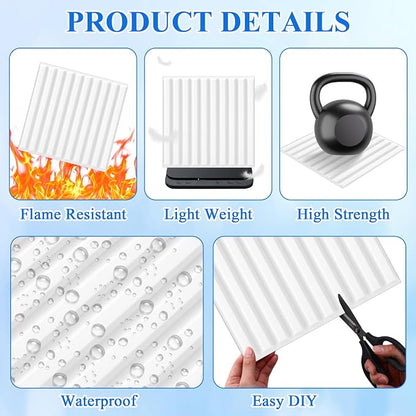 Nuanchu 32 Pcs 3D Wall Panels, 12"x12" PVC Fluted Tiles, White | Waterproof Accent Panels, Paintable Wall Tiles, for TV Background, Bedroom, Bathroom, Gaming Room, Cuttable Home DIY Decor