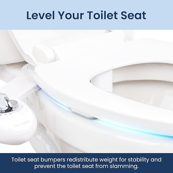 Luxe Bidet 4 Piece Universal Non-Slip Toilet Seat Bumpers with Strong Adhesive