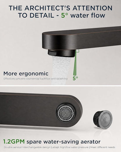 FORIOUS Bathroom Faucet 3 Hole 8" Widespread for Vanity Oil Rubbed Bronze | Two Handles Bathroom Sink Faucet with Pop-up Drain and cUPC Lines, Fits 6-12 Inch 3 Hole Install, for RV Laundry and Basin