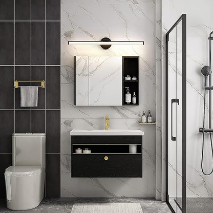 KAISITE Bathroom Vanity Light Over Mirror - 30 Inch Black Vanity Light Fixture 24W 4000K Dimmable Modern LED Vanity Lighting Fixture Rotatable Bath Vanity Light Bar for Bathroom
