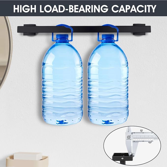 24 Inch Matte Black Bathroom Hardware Set,4 Pack Bathroom Towel Bar Set | 24Inch Square Bathroom Towel Bar, Modern Design, SUS304 Stainless Steel Premium Material, Wide Drying Space Towel Rack