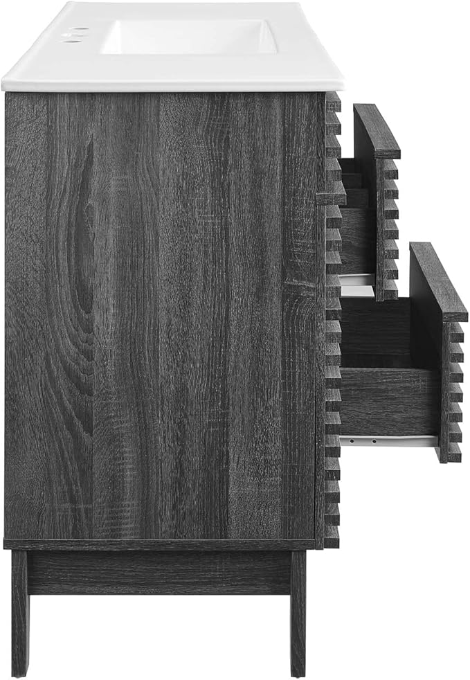 Modway Render 48" Single Bathroom Vanity in Charcoal White