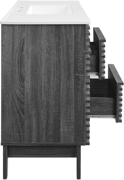 Modway Render 48" Single Bathroom Vanity in Charcoal White