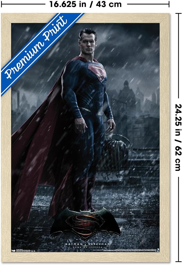 Trends International DC Comics Movie Batman v Superman - Superman Wall Poster, 22.4L x 14.7W, Blonde Framed Version