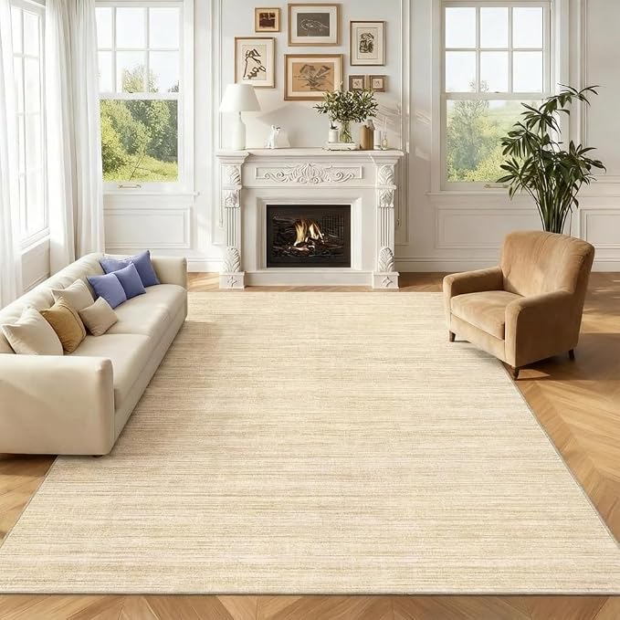 Garvee Kids Rugs for Bedroom 9x12 Washable Rug Non Slip Non Shedding Solid Color Floor Cover Carpet Stain Resistant Low Pile Throw Rug Foldable Thin Contemporary Mat for Dining Room Living Room, Camel | Neutral Solid Color Non Slip Stain Resistant Low ...