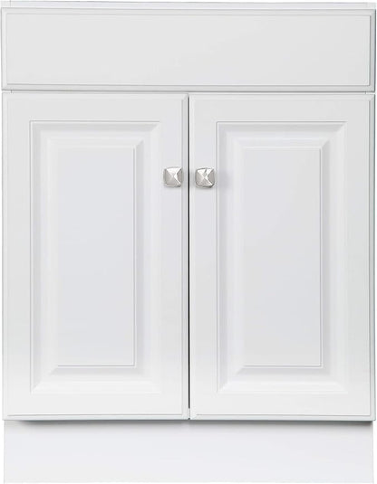 Design House Wyndham Bath Vanity Without Top, 2 Cabinet Doors, for 25-in. x 19-in. Vanity Top, Flush to Floor, Easy Assembly, for Bathroom, White, 18.0 in. L x 24.0 in. W x 31.5 in. H, 597120