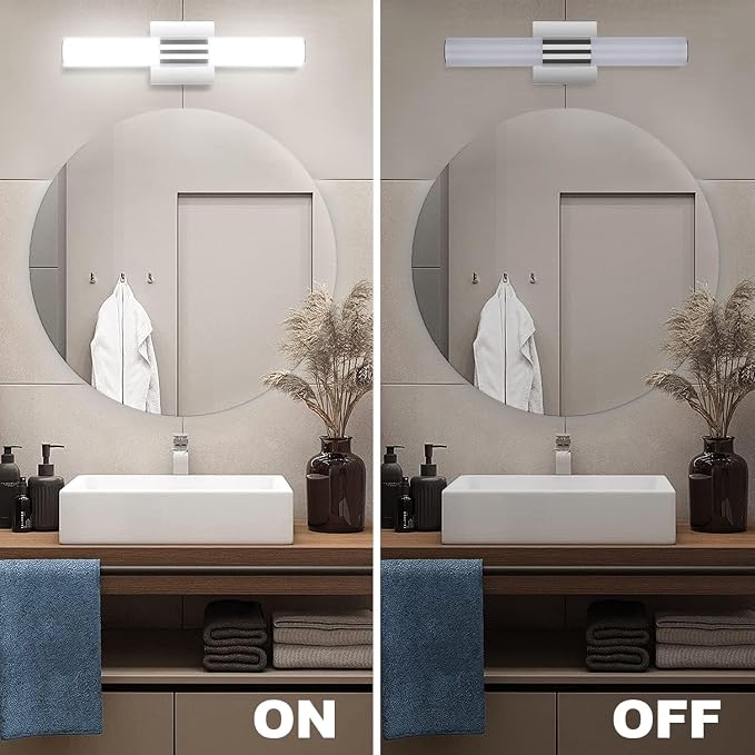 TRLIFE Modern Bathroom Vanity Light, 10W LED, 3 Color Temperature, Dimmable, 18.1inch, Stainless Steel