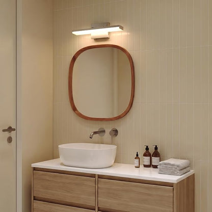 mirrea 16in 5CCT Brushed Nickel LED Vanity Lights for Bathroom Over Mirror | 5 color temperatures,Adjustable light angle,ETL listed,Dimmable,Bathroom lighting fixtures,Eye-friendly,Frosted acrylic shade