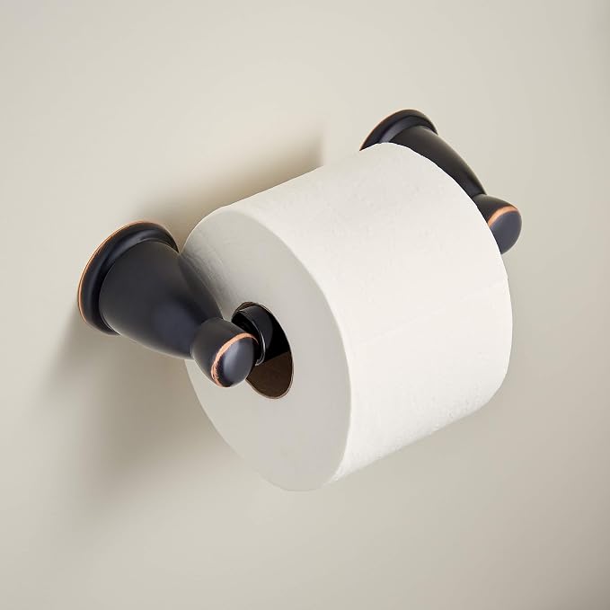Franklin Brass Kinla (1-Pack) Toilet Paper Holder Oil Rubbed Bronze Tissue Roll Holder for Bathroom Organization and Storage Spring-Loaded Toilet Tissue Holder Wall Bathroom Accessories KIN50-OB1
