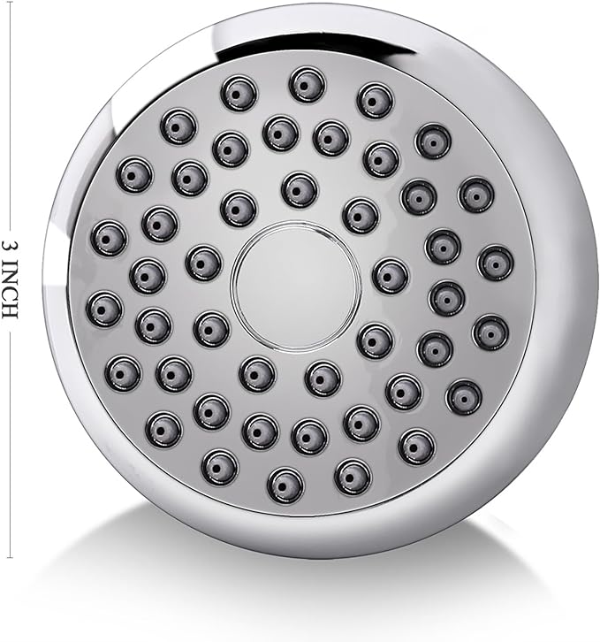 AISOSO High Pressure Shower Heads, 2PCS Showerheads 3 Inches with 360 Rotation and Silicone Nozzles for Strong Spray Relaxing and Comfortable Shower, Chrome