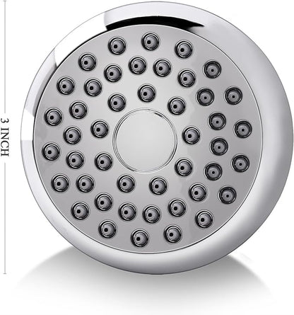 AISOSO High Pressure Shower Heads, 2PCS Showerheads 3 Inches with 360 Rotation and Silicone Nozzles for Strong Spray Relaxing and Comfortable Shower, Chrome
