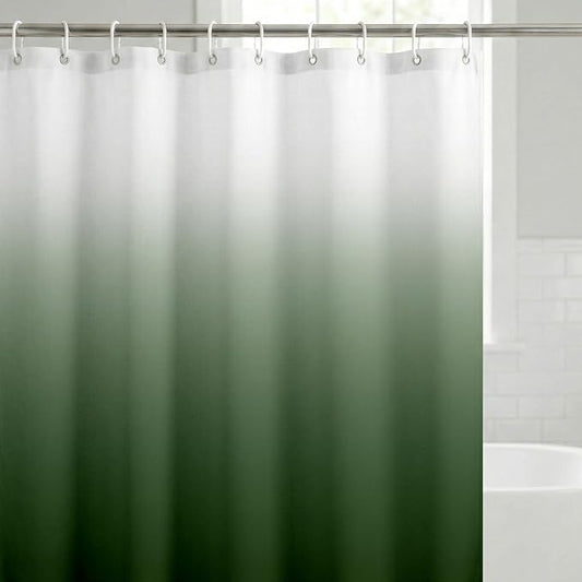 Americanflat 71x74 Green Ombre Shower Curtain - Water-Resistant Long Shower Curtain with Durable Metal Grommets and 12 Hooks - 100% Polyester