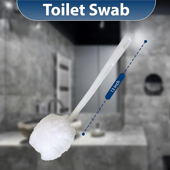 Amazon Brand | Ring King Toilet Bowl Mop for Deep Clean |Pack of 2 Long Plastic Handled Swab – 13 Inches Soft Toilet Brush for Dead Corner | Silk Scrubber for Toilet Bowl, Washbasin, Bathtub & Tiles