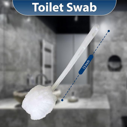 Amazon Brand | Ring King Toilet Bowl Mop for Deep Clean |Pack of 2 Long Plastic Handled Swab – 13 Inches Soft Toilet Brush for Dead Corner | Silk Scrubber for Toilet Bowl, Washbasin, Bathtub & Tiles