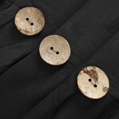 DOSLY IDÉES Farmhouse Shower Curtain,Black Cloth Button Curtain,Cotton Blend Fabric,Rustic Country Shabby Chic Style,72x72 in