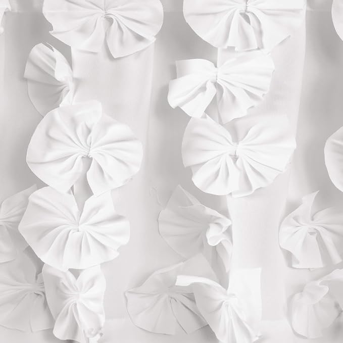 Lush Decor Riley Window Valance, Single 54" W x 18" L, White - Valance Curtains - Kitchen Valances for Windows - Bathroom Window Curtains