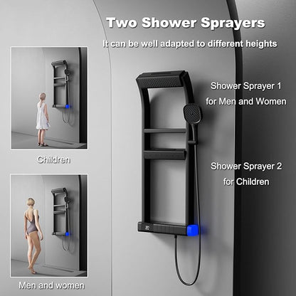 BEITH Thermostatic Shower System, 2025 Upgraded 6 Functions Piano Key Design Shower Set, 40x10cm Shower Faucet Sets Complete and Handheld, LED Digital Display, Bathtub Faucet, 59A Copper