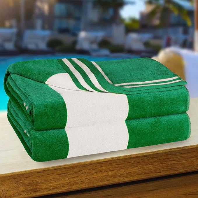 Superior Oversized Beach Towel, Dark Green (Set of 2)