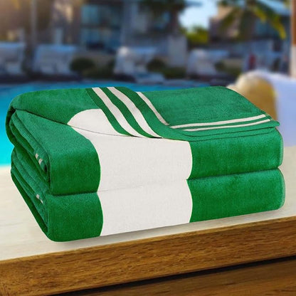 Superior Oversized Beach Towel, Dark Green (Set of 2)