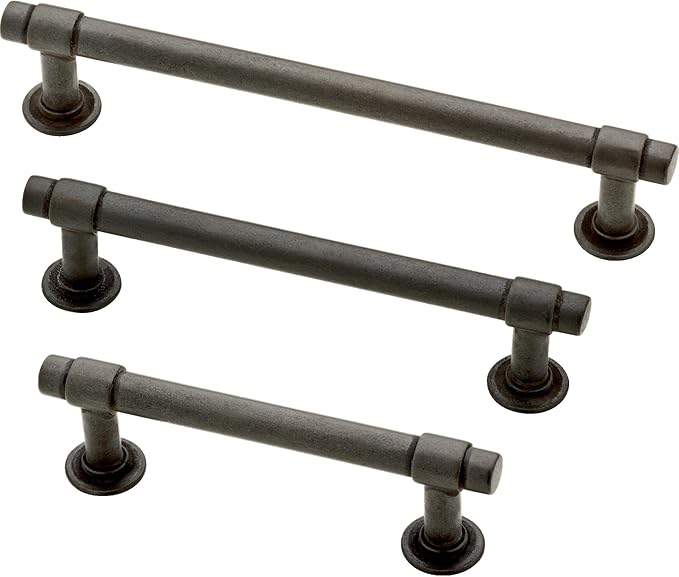 Franklin Brass Francisco (5-Pack) Cabinet Handles 3' Hole Center Soft Iron Kitchen Drawer Pulls Dresser, Furniture Hardware P29520K-SI-B1