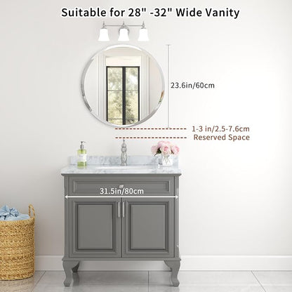 24x24 Inch Bathroom Mirrors for Over Sink, Frameless Mirrors for Wall | Beveled Bathroom Mirror, Bathroom Vanity Mirror for Bedroom Living Room Entryway Home Decor