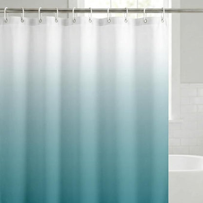Americanflat 71x74 Teal Ombre Shower Curtain - Water-Resistant Long Shower Curtain with Durable Grommets and 12 Hooks - 100% Polyester