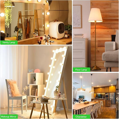 BUBO Globe Light Bulbs 60 Watt Equivalent, Vanity Light Bulbs Soft White 2700K, Bathroom Light Bulbs, Round Light Bulbs, G25 LED Light Bulbs 800 Lumens, E26 Medium Base, 7W, Non-Dimmable, 8 Pack