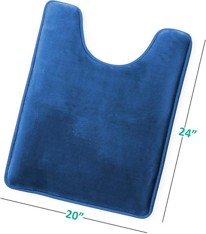 Clara Clark Bathroom Rugs, Velvet Memory Foam Bath Mat, Non-Slip, Machine Washable Bath Rugs - Dries Quickly, Ultra Soft Plush Bath Mats for Bathroom, 20 x 24, Royal Blue