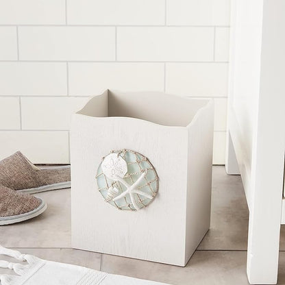 Avanti Linens - Wastebasket, Decorative Trash Can, Coastal, Seaglass