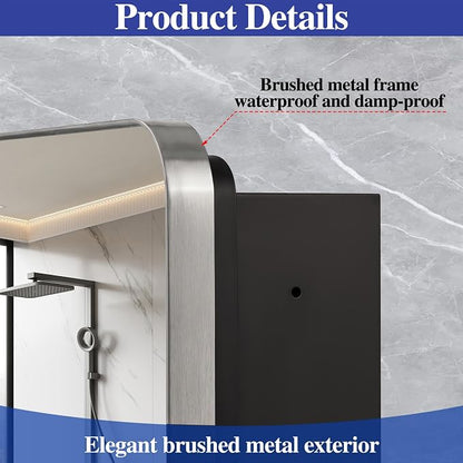 24" x 24" Bathroom Medicine Cabinet with Mirror Door, Brushed Nickel Stainless Steel Frame, Recessed or Surface Mounted,Storage Cabinet with Adjustable Metal Shelves,Upgraded Version