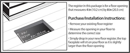 Decor Grates SPH408-NKL Floor Register, 4x8, Brushed Nickel Finish