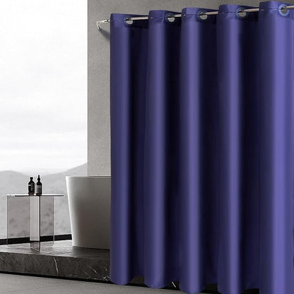 Furlinic Navy Blue Shower Curtain Liner Fabric Waterproof Shower Stall Curtains with Weighted Bottom for Bathroom RV Hotel,36x72 Inch.