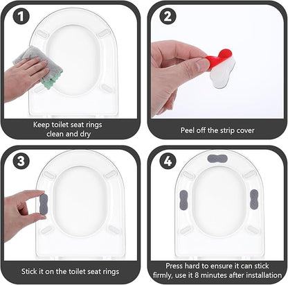8Pcs Bidet Height-increasing Pads Toilet Seat Risers Toilet Lid Rubber Bumpers with 2 Heights Adjustment Grey & Clear Self Adhesive Universal Bidet Bumpers Replacement Bumpers for Toilet Seat