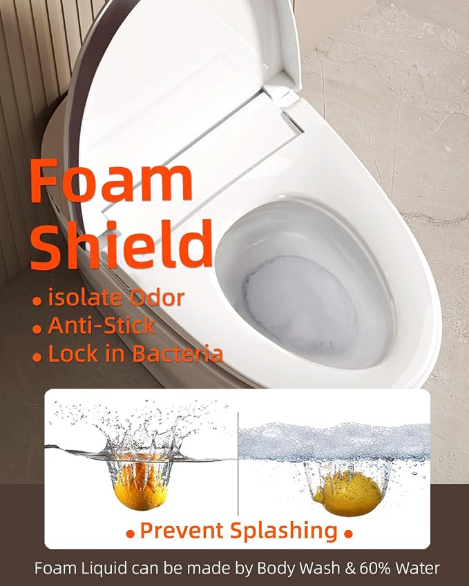 EPLO Smart Toilet Built in Tank Auto Open Bidet with Foam Shield - iX7 PRO | Elongated Heated Seat,Booster Pump-Assisted 1000g MaP Auto Flush, Instant Heated Water, 17" ADA Seat Height, High-Speed Dryer