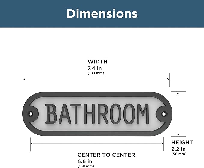 Franklin Brass Derby Bathroom Door Sign Metal Interior Door Plaque in Matte Black HHIDPB-MB-U