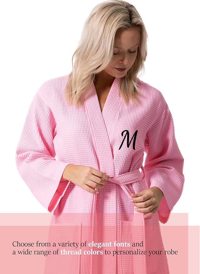 Waffle Knit Lightweight Kimono Spa & Bath Robes for Women - Quick Dry - Soft