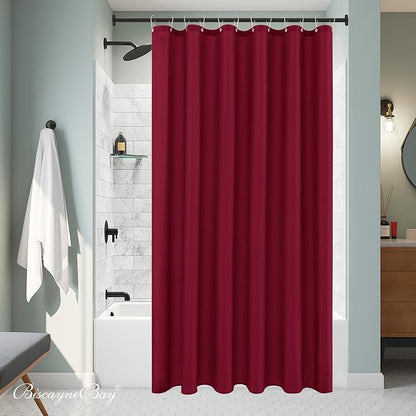 Fabric Shower Curtain Liner 72x84-Burgundy Extra Long Shower Liners | Hotel Quality Water Resistant Machine Washable Shower Liner-Cloth Polyester Light Weight High Ceilings Bathroom Curtain Liner