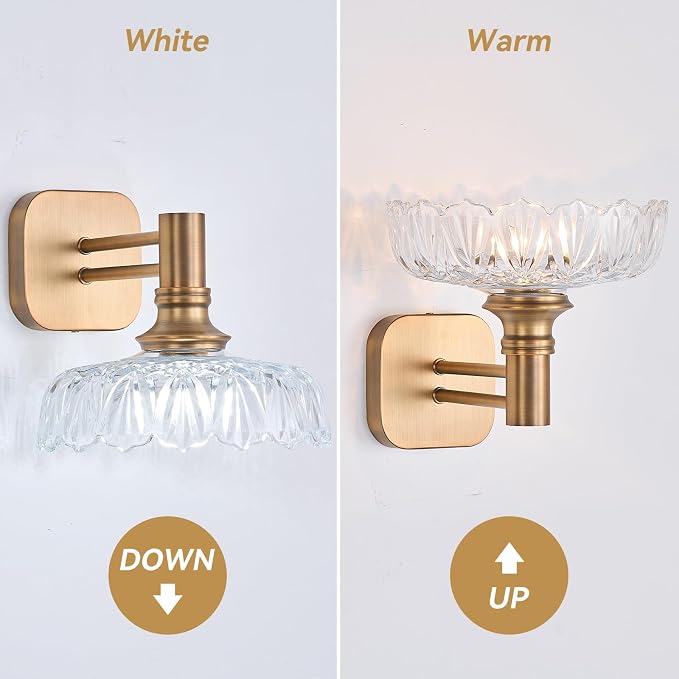 Vintage Brass Wall Sconces Bathroom Light Fixtures Vanity Light Over Mirror for Picture Doorway Bathroom Bedroom Hallway Farmhouse